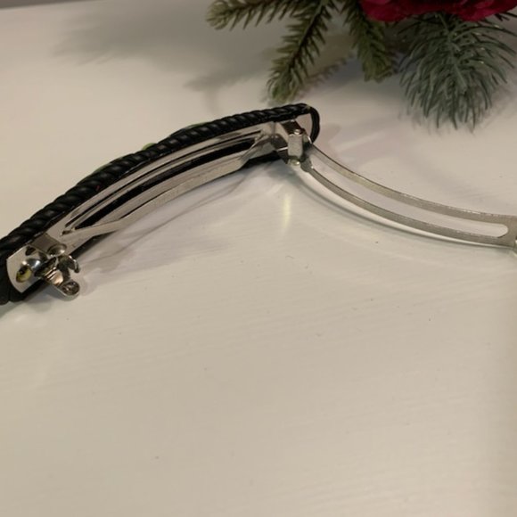 Hair Clip Polymer Wax green and black and made - Picture 2 of 7